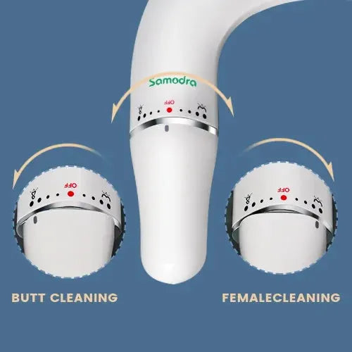 Samodra ultra slim bidet attachment for toilet seat; white, dual nozzles