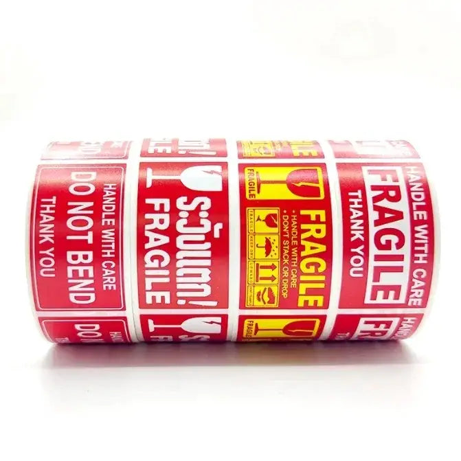 250 Pack Fragile Handling With Care Stickers Roll For Shipping Express Label Safe Transit