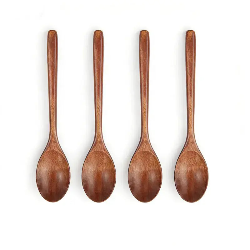 Two Piece Wooden Spoon Tableware Set Natural Phoebe Wood Kitchen Utensils For Cooking And Serving Soup Tea Dessert