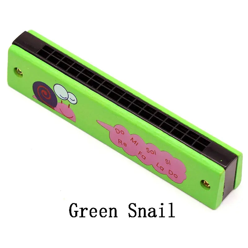Children Wooden Harmonica Musical Instrument Toy for Early Education Teaching Aid and Puzzle for Kindergarten Beginners