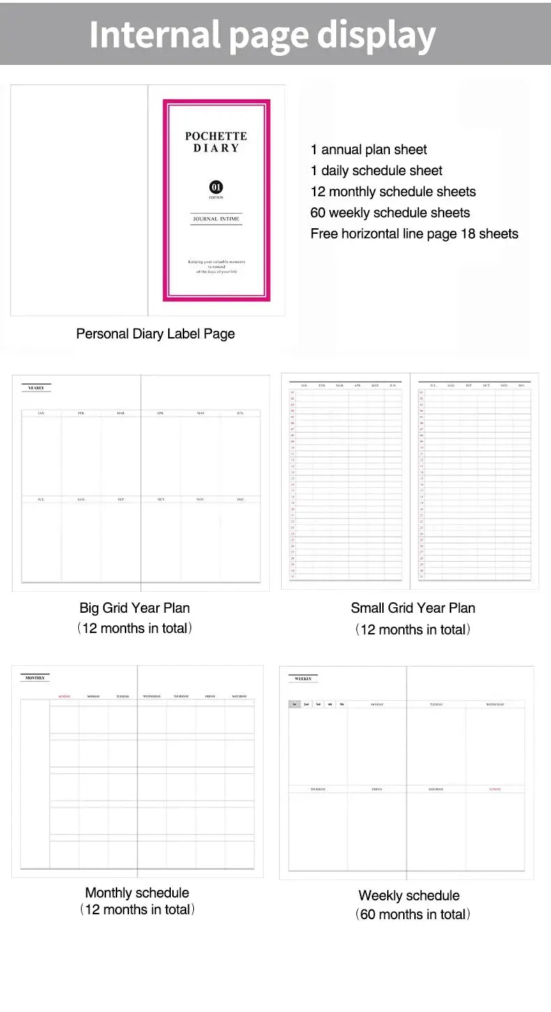A6 Weekly Planner Notebook with compact leather cover by Simples Market for on-the-go scheduling; weekly layouts.