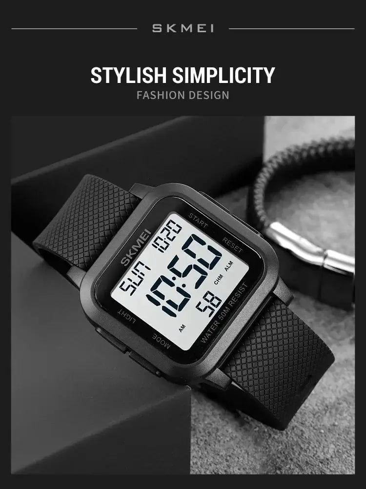 SKMEI 1894 Sport Electronic Watch for Men Shockproof Waterproof Countdown Mens Wristwatch Military Alarm Clock 1960 Reloj Hombre