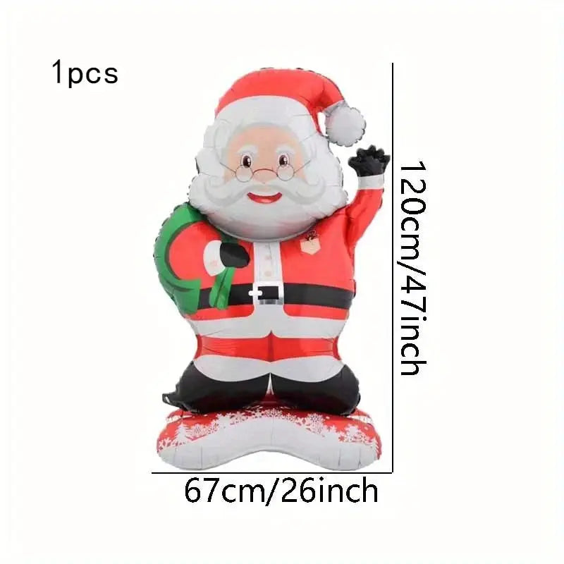 Standing Santa Claus Foil Balloon Half Piece For Christmas Decoration And Holiday Party