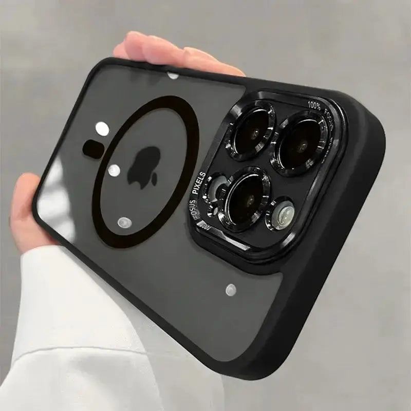 LuxGuard Magnetic Metal Lens Bumper Case For iPhone 11 To 16 Pro Max And 16 Plus Wireless Charging Ready Clear Cover