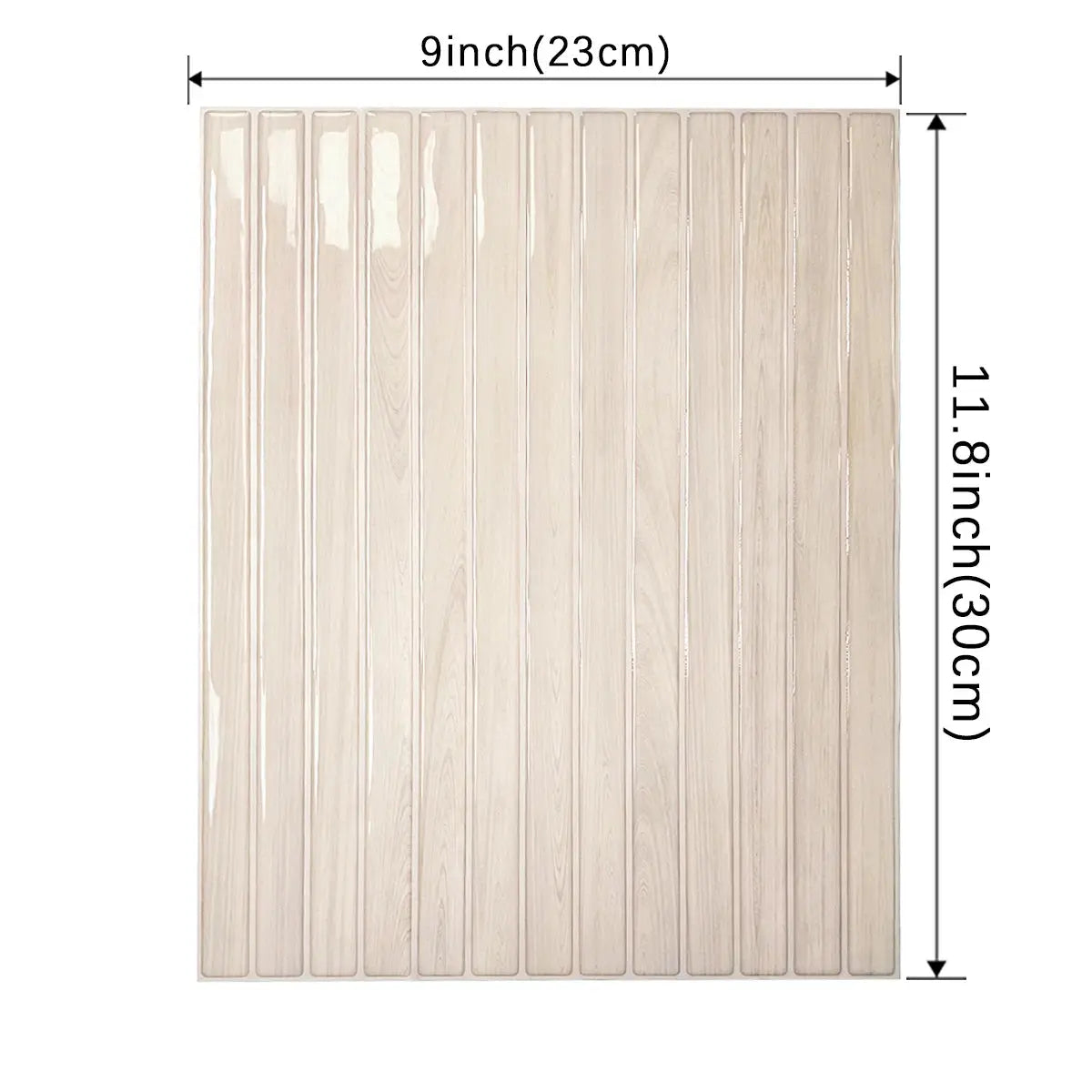 Simples Market wood grain peel-and-stick backsplash tiles in beige wood finish with adhesive backing