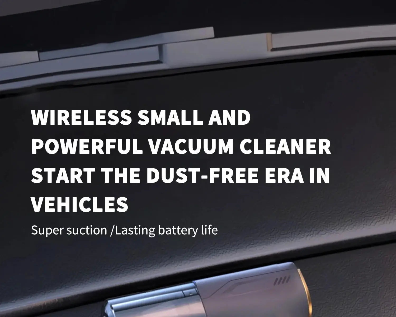 CENRR 98000PA portable wireless car vacuum cleaner, handheld with strong suction, silver-gray