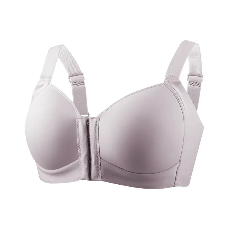 FallSweet Plus Size Wireless Front Closure Bra by Simples Market in soft lavender with seamless cups.