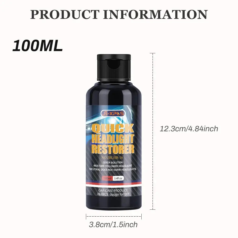 Headlight restoration liquid bottle, 100 ml, JB-XPCS