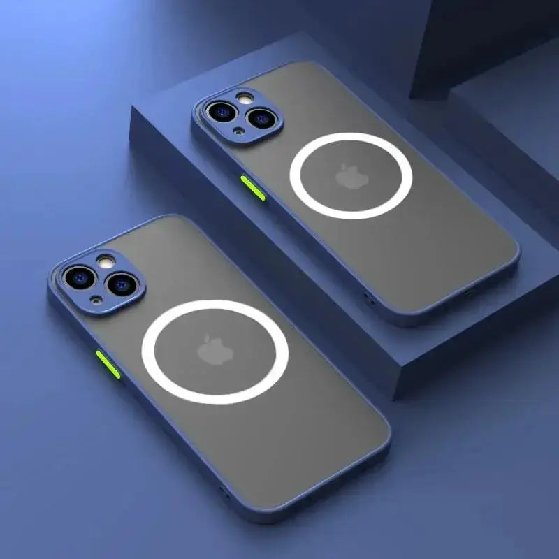 Luxury Matte Armor MagSafe Case For iPhone 16 15 14 13 12 11 Pro Max Mini XS XR Cover Protection