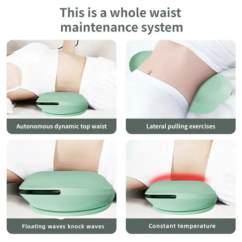 Simples Market electric lumbar traction device massager with heat, adjustable intensity, green inflatable back stretcher