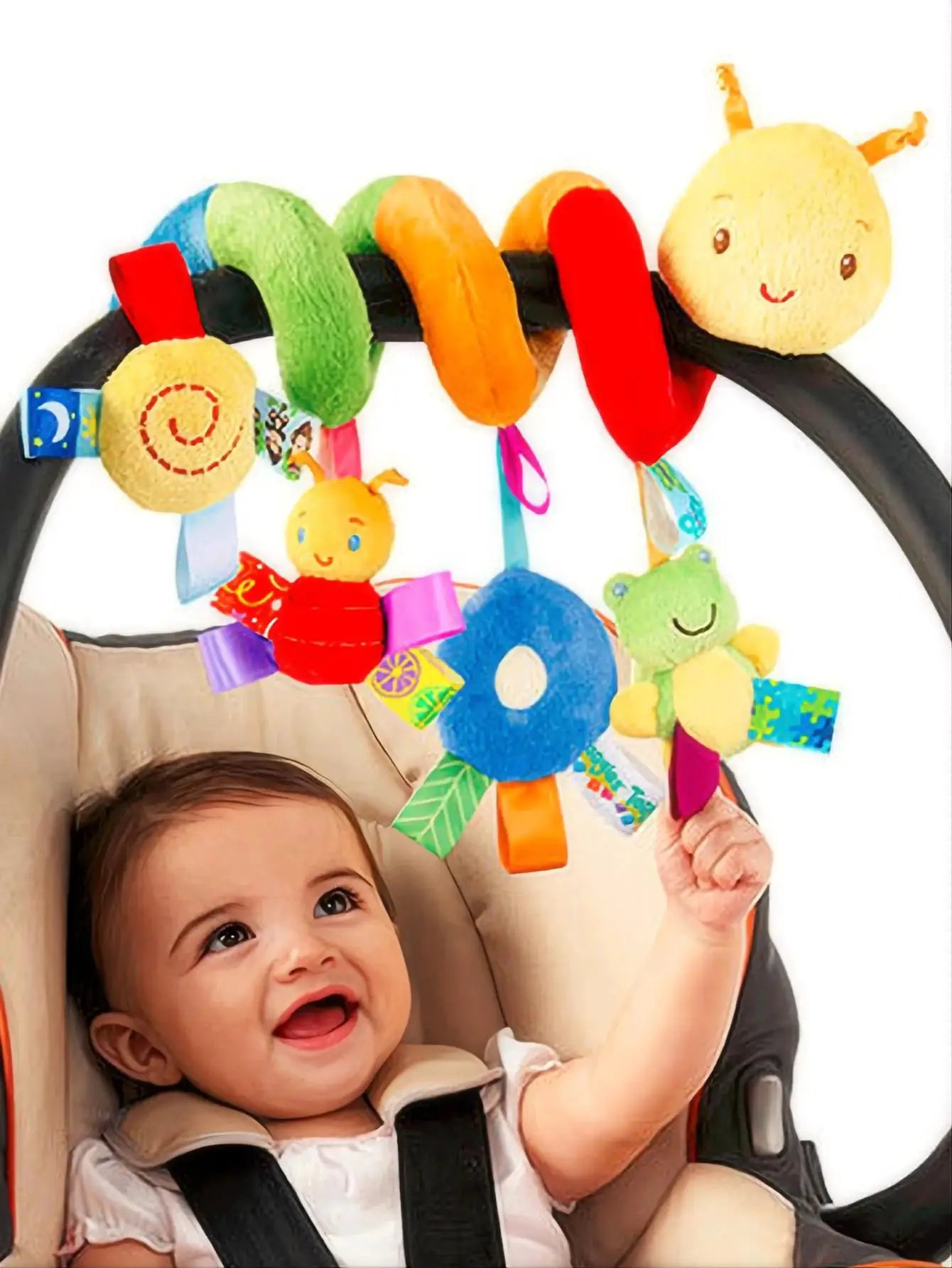 0 To 6 Months Colorful Label Bed Toy For Infants Hanging Around Crib And Car Seat Comfort And Sensory Toy