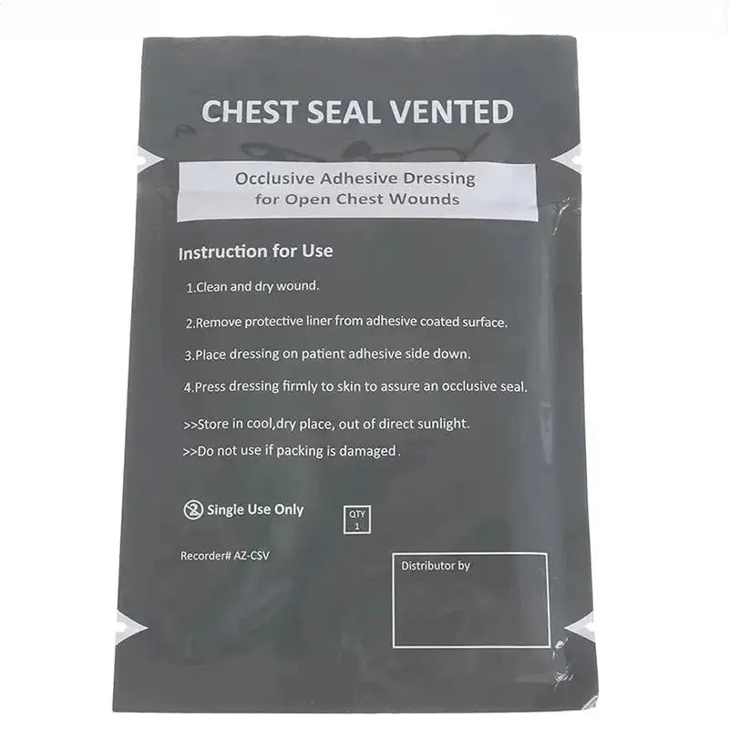 Chest Seal Vented occlusive wound dressing by Simples Market, sterile transparent, lightweight, single-use