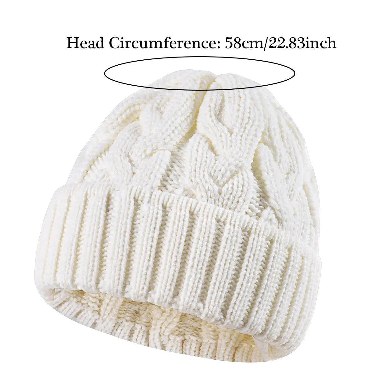 EverWarm Handmade Knitted Beanie For Women Cozy Chunky Thick Stretchy Acrylic Wool Winter Hat