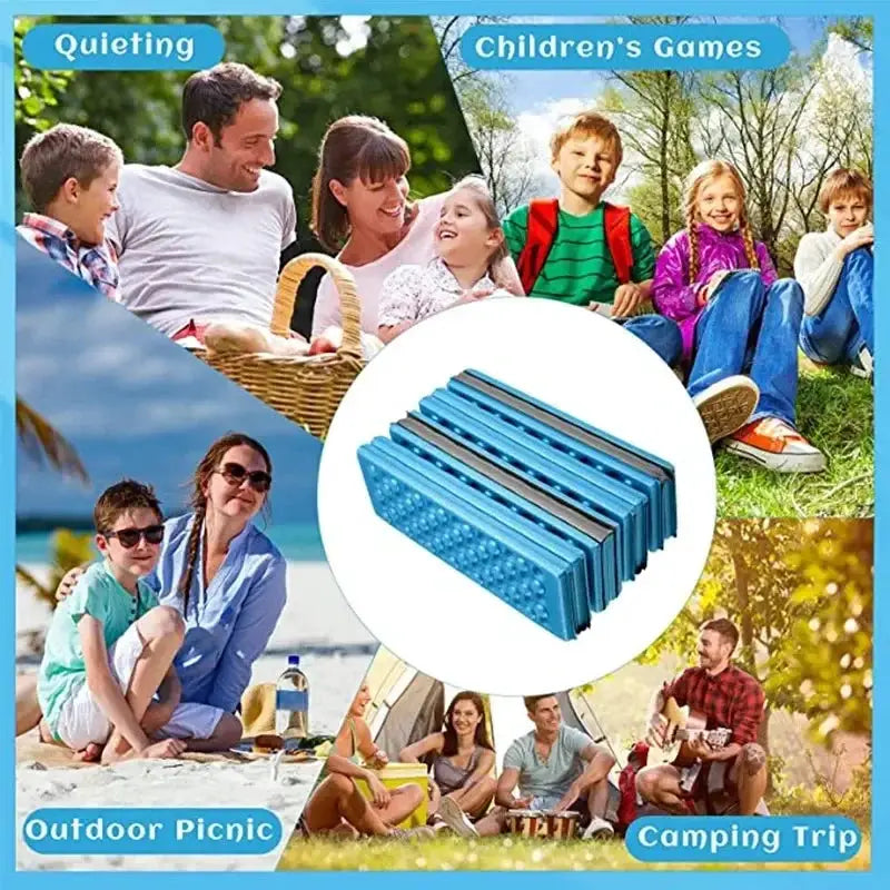Honeycomb Massage Mat 6-Fold XPE Cushion, blue foldable outdoor pad
