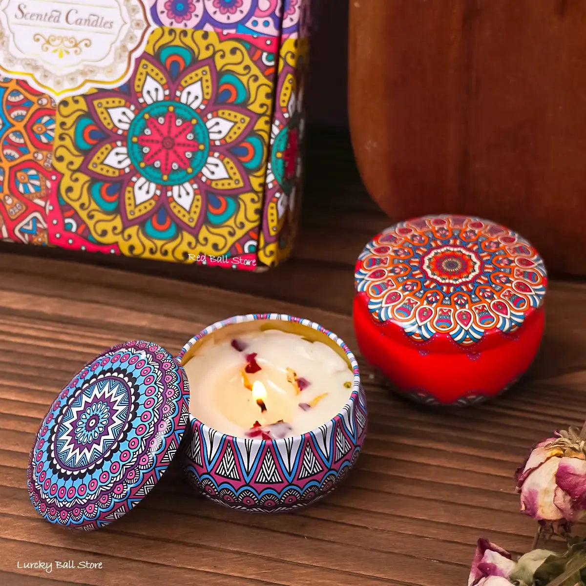 4 Piece Scented Candle Set Gift Islamic Arabian Patterns Smokeless Jar Candles For Couples Romantic Home Decor