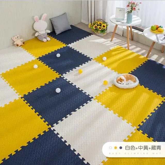16 Piece Foam Baby Play Mat Interlocking Puzzle Tiles For Kids 30x30x1 Cm Soft Floor Carpet Set