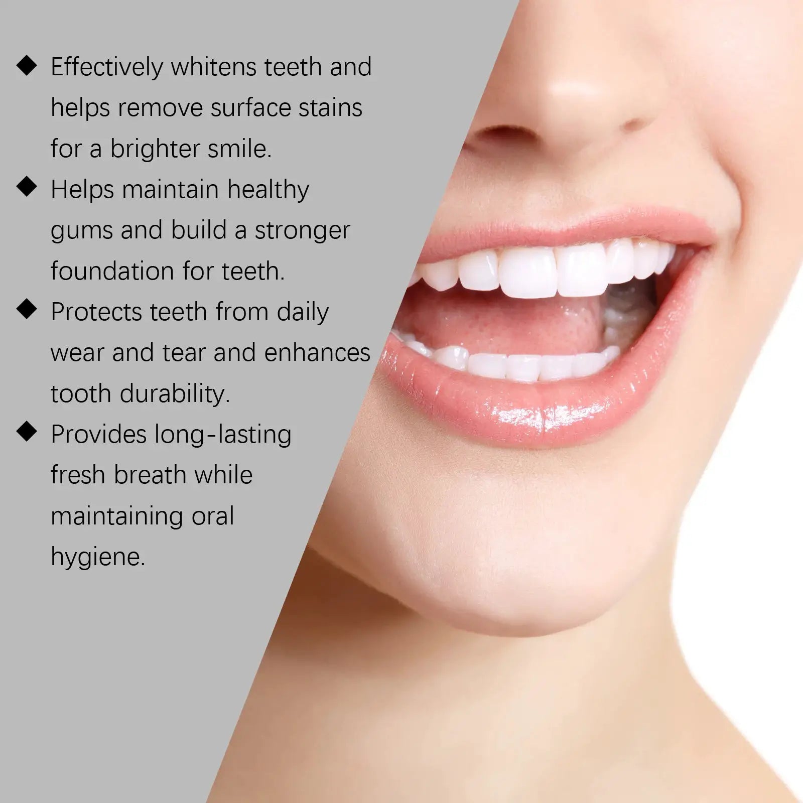 Hydroxyapatite Teeth Whitening Powder by Simples Market; stain-removing whitening powder for brighter teeth and oral hygiene.