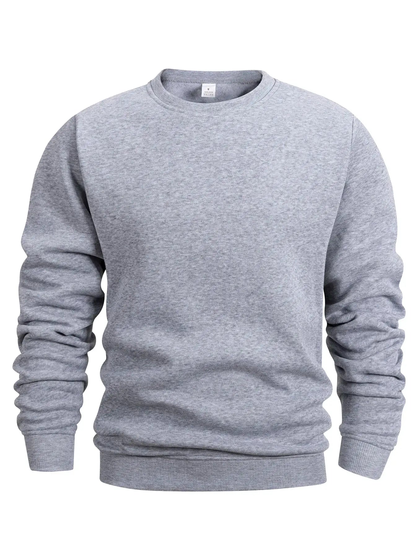 Mens Crew Neck Sweatshirt Solid Color Long Sleeve Pullover Hoodie For Spring Outdoor Casual Daily Sportswear