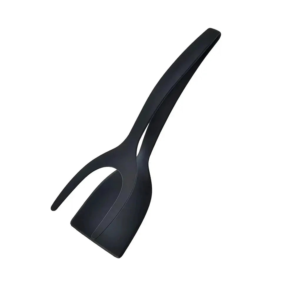 2 In 1 Grip Flip Spatula Tongs Egg Flipper Nylon Nonstick Coating For Pancakes Fish French Toast Omelets
