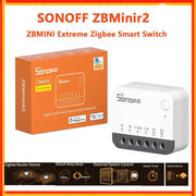 SONOFF ZBMINIR2 Extreme Zigbee Smart Switch kit with orange box and white external switch module by Simples Market