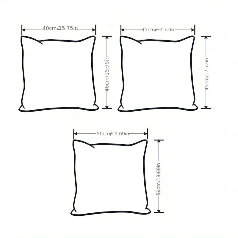 Modern rhombus jacquard plush throw pillow covers set of 3 in 40x40 cm, 45x45 cm and 50x50 cm for sofa and bed.