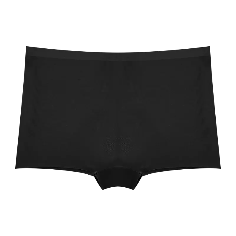 Simples Market women's seamless underwear: black solid briefs, comfortable boxer-style panties, sizes S-XL.