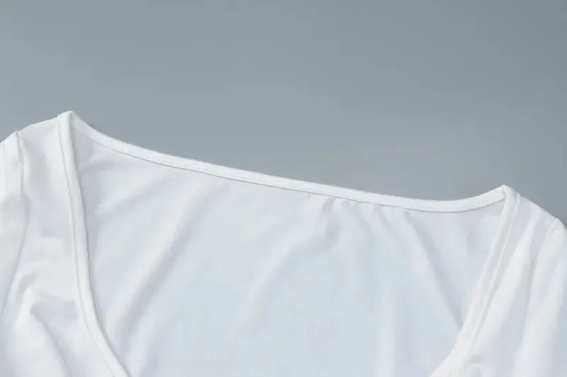 Ruched Long Sleeve Cropped Top And Asymmetric Split Skirt Coords Set