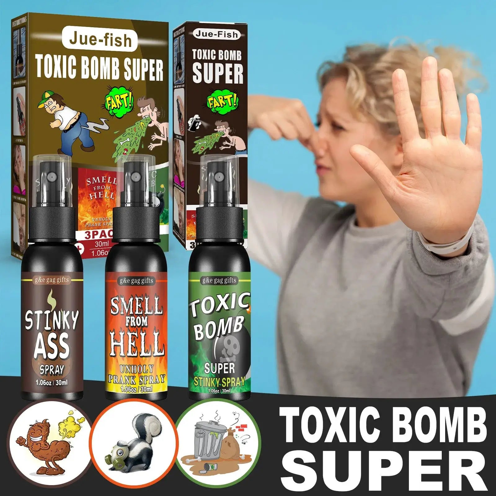 30ml Poop Spray Prank Gag Liquid Fart Joke Non Toxic Stink Bomb Extra Strong Smelly Gas Spray