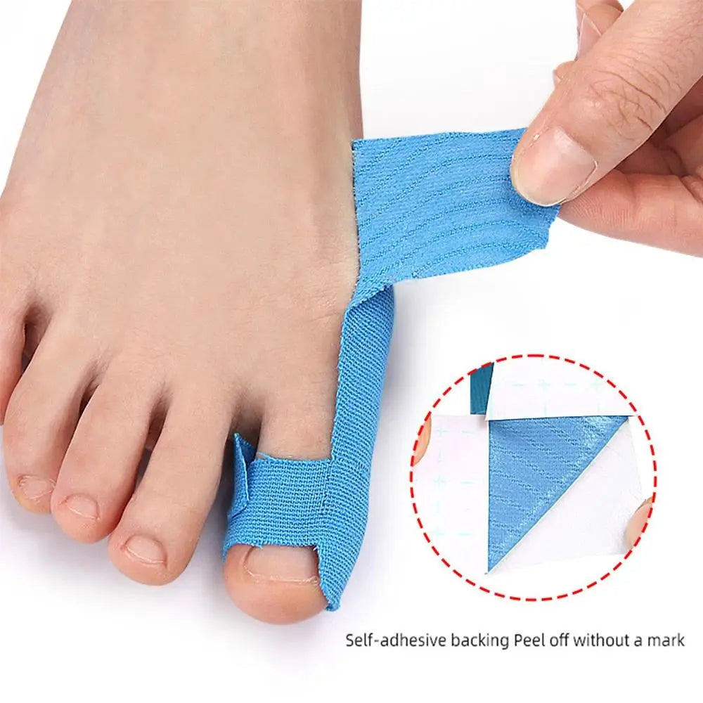 10pcs blue kinesiology tape for bunion and big toe support by Simples Market, hypoallergenic latex-free