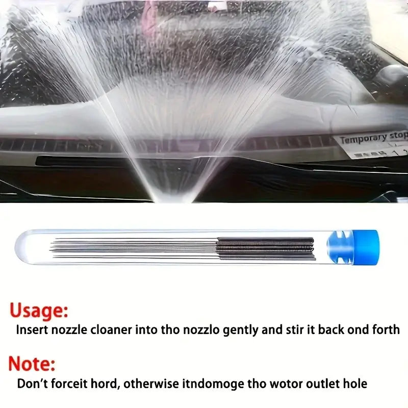 10 Piece Cleaning Nozzle Tool Kit for Windshield Wipers 3D Printer Heads Gas Stove Vents and Showerhead Needle Tubes