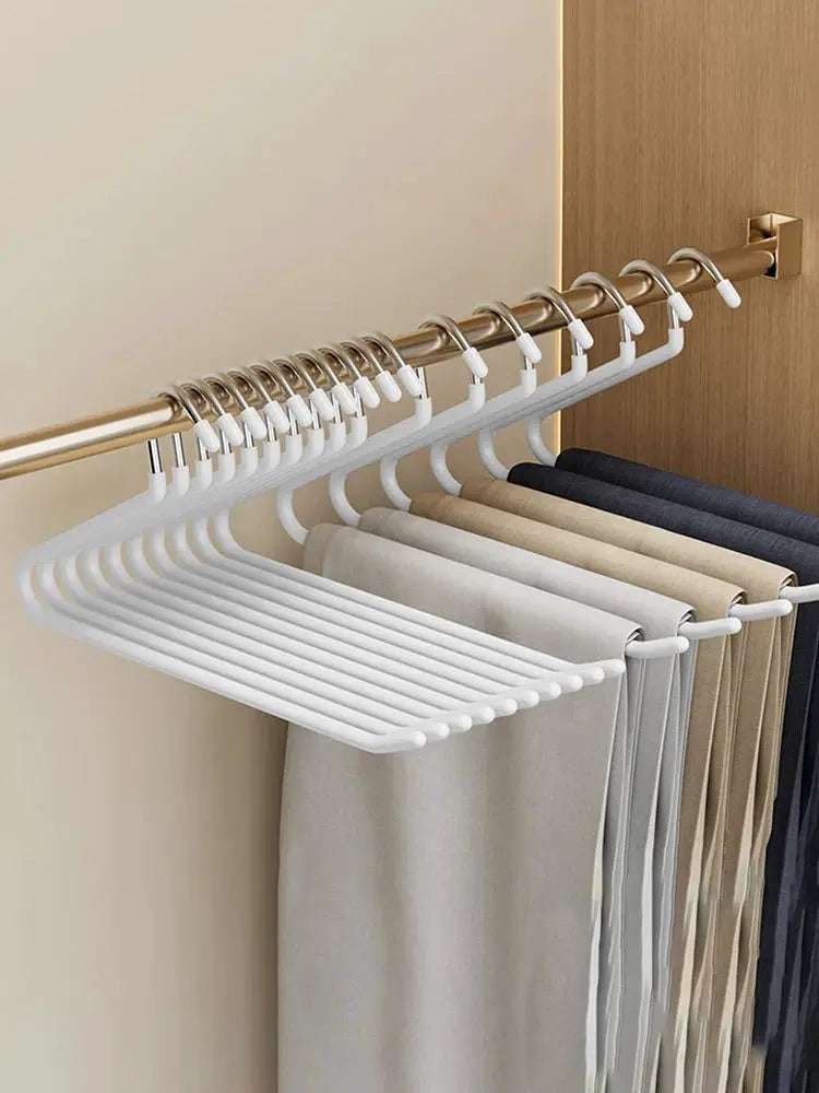 30pcs goose-shaped pants hangers, white plastic anti-slip wardrobe drying rack