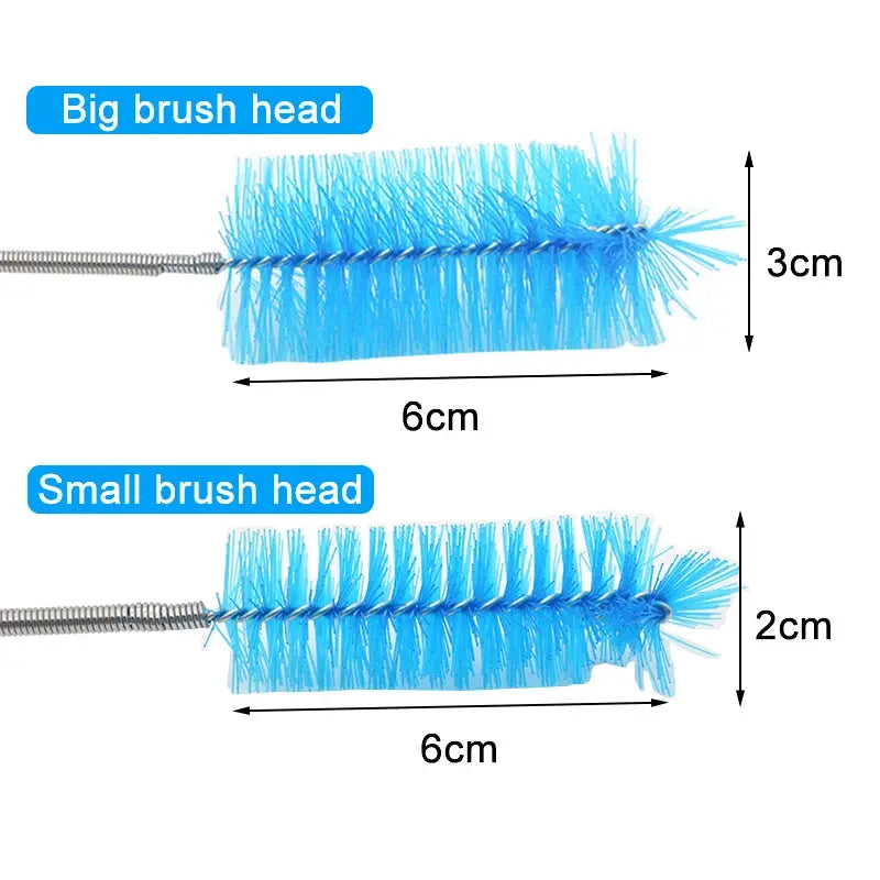 Stainless Steel Aquarium Cleaning Brush For Water Filter Pumps Lily Pipes Air Tubes Hoses Fish Tank Maintenance