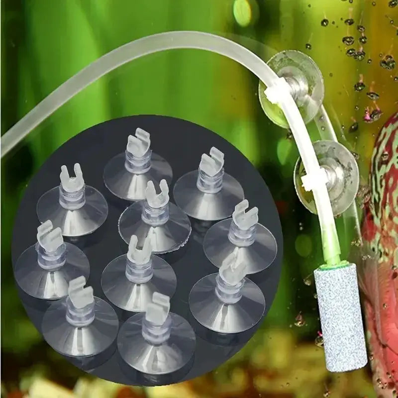 Rubber Aquarium Suction Cup Holders For Air Hoses And Oxygen Tubes 5 Or 10 Pack Durable PVC