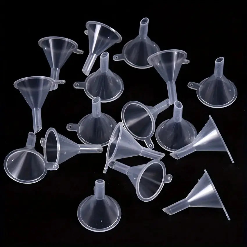 Ten Precision Mini Funnels Set For Lab Bottles Essential Oils Perfumes Flavours And Powders Mess Free Dispensing