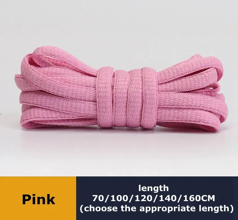 Pink round shoelaces, 1 pair from Simples Market; coiled bundle with lengths 70/100/120/140/160 cm
