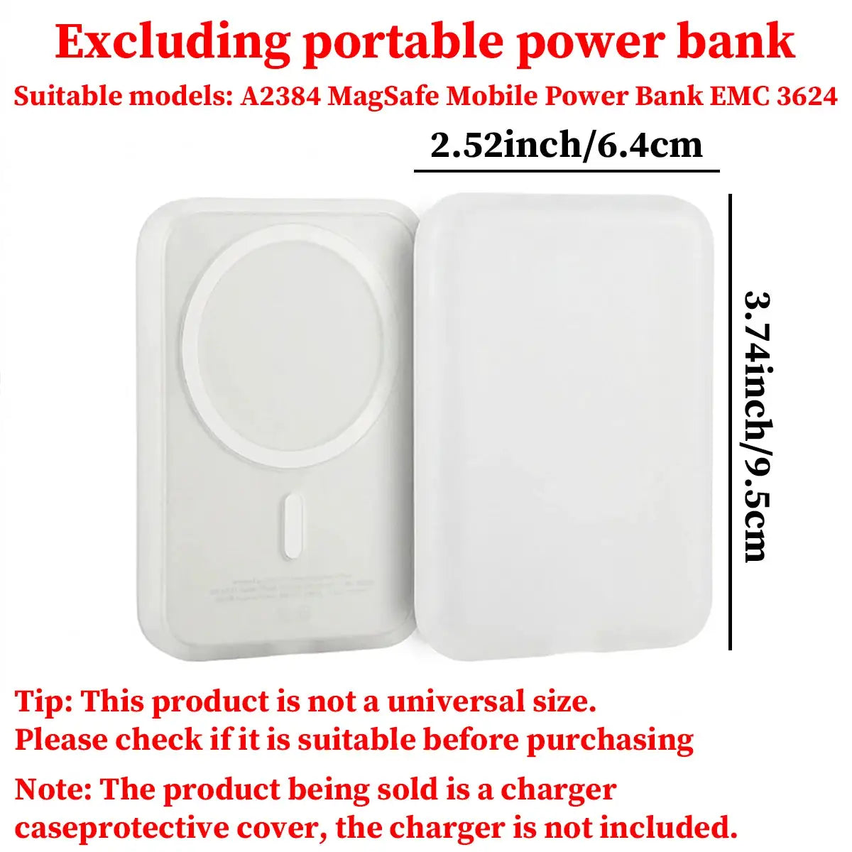 Black TPU Charging Case For Apple MagSafe Wireless Power Bank