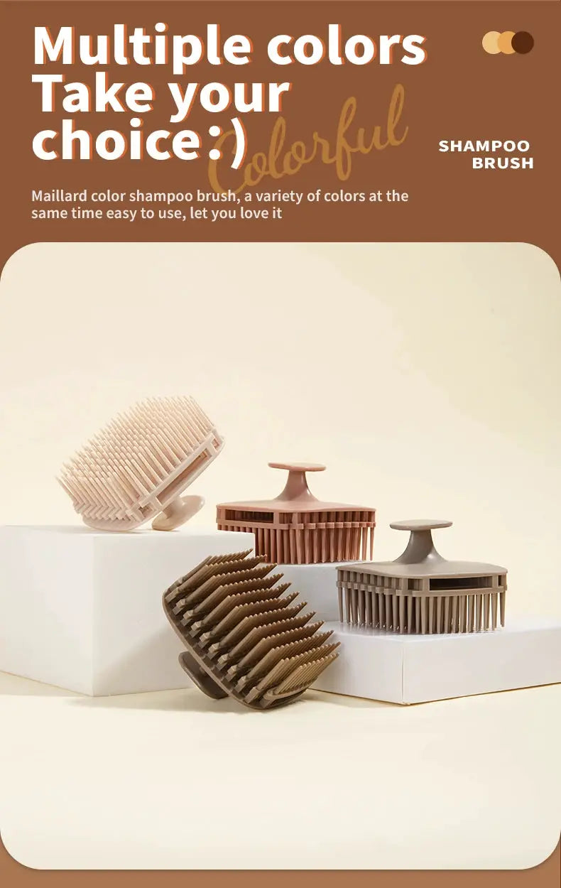 Silicone shampoo brush head set in assorted colors, 4 pcs, Simples Market
