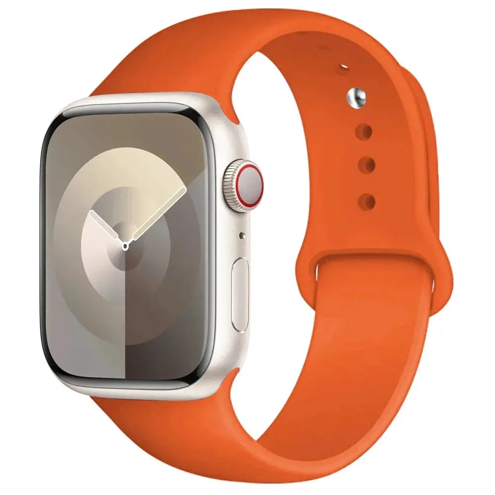 Silicone Apple Watch band orange, compatible with 38–45mm and Ultra 49mm models
