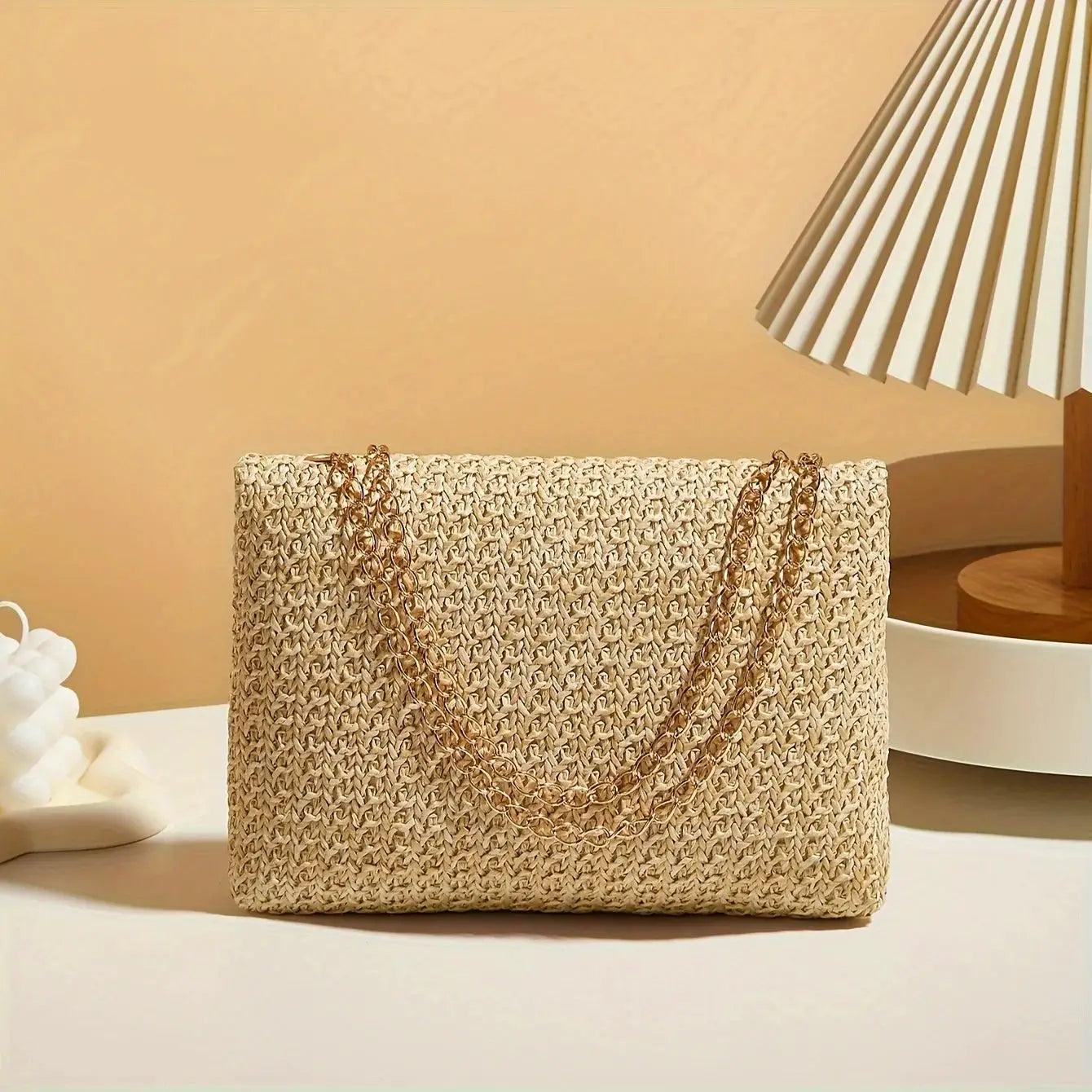 Handwoven Straw Womens Shoulder Bag Crossbody With Lock Closure For Secure Everyday Style
