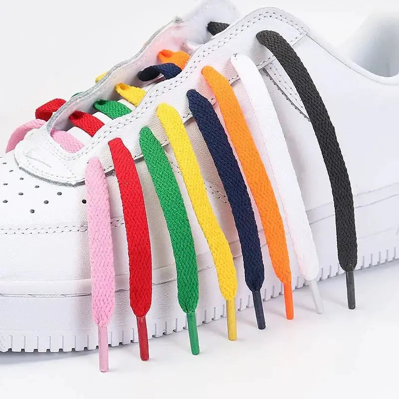 Flat shoelaces, 8-color multicolor set for sneakers, Simples Market AF1