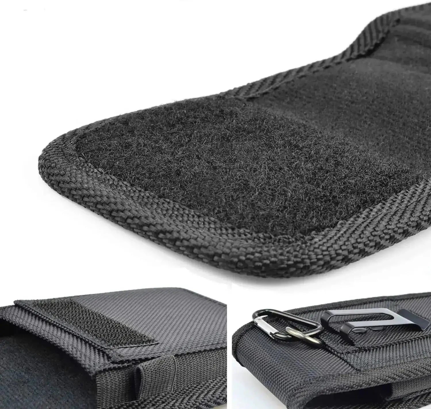 Waist bag by Simples Market, black nylon with belt loop and Velcro closure.