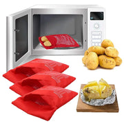 Reusable Express Microwave Potato Bag for Perfect Baked Potatoes in Minutes Red 4 Minutes Pouch