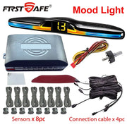 FirstSafe parking sensor kit with mood-light display, 8 sensors, monitor, wiring harness by Simples Market