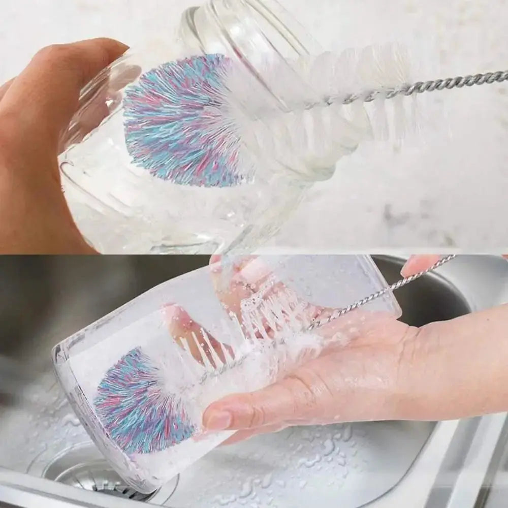 SodaStream bottle brush with beechwood handle and multicolor bristles for cleaning glassware and bottles