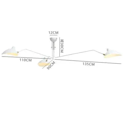 Simples Market modern spider grabbing pendant LED light with multiple arms and white shades