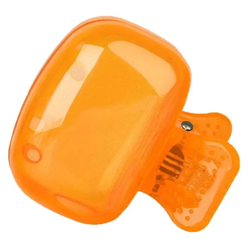 Toothbrush head covers, 2-pack orange plastic travel protector cases with clip, portable and durable