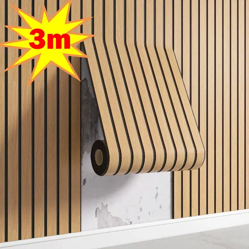 3D Textured Grid Wall Panels by Simples Market; wood-grain peel-and-stick wallpaper, waterproof.