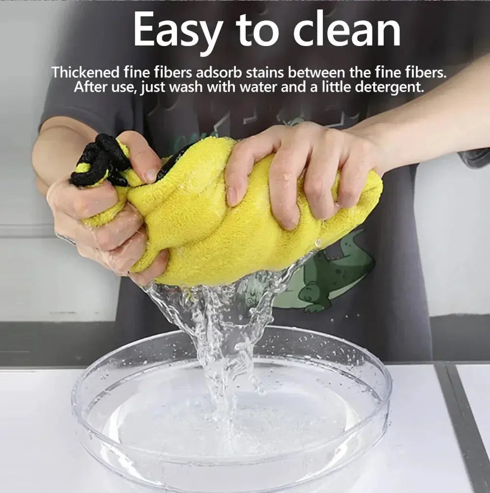 Car wash microfiber towel by Simples Market, thick yellow absorbent cloth