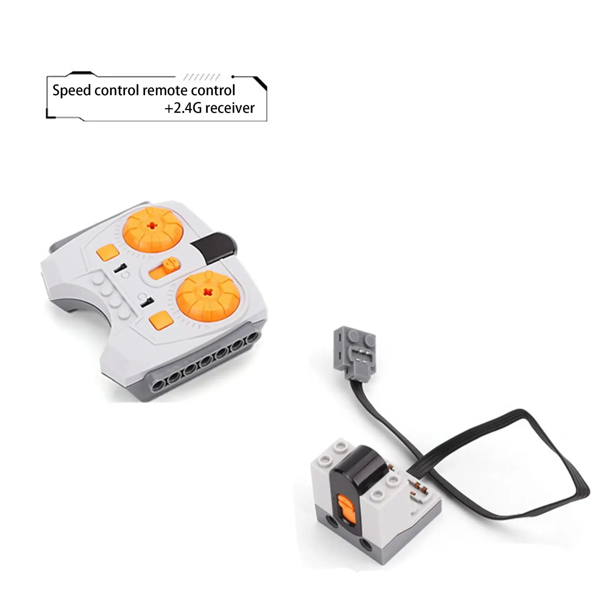 Electric Motor Set for MOC Remote Control Cars with Lithium Battery Box Connectors and Led Lights