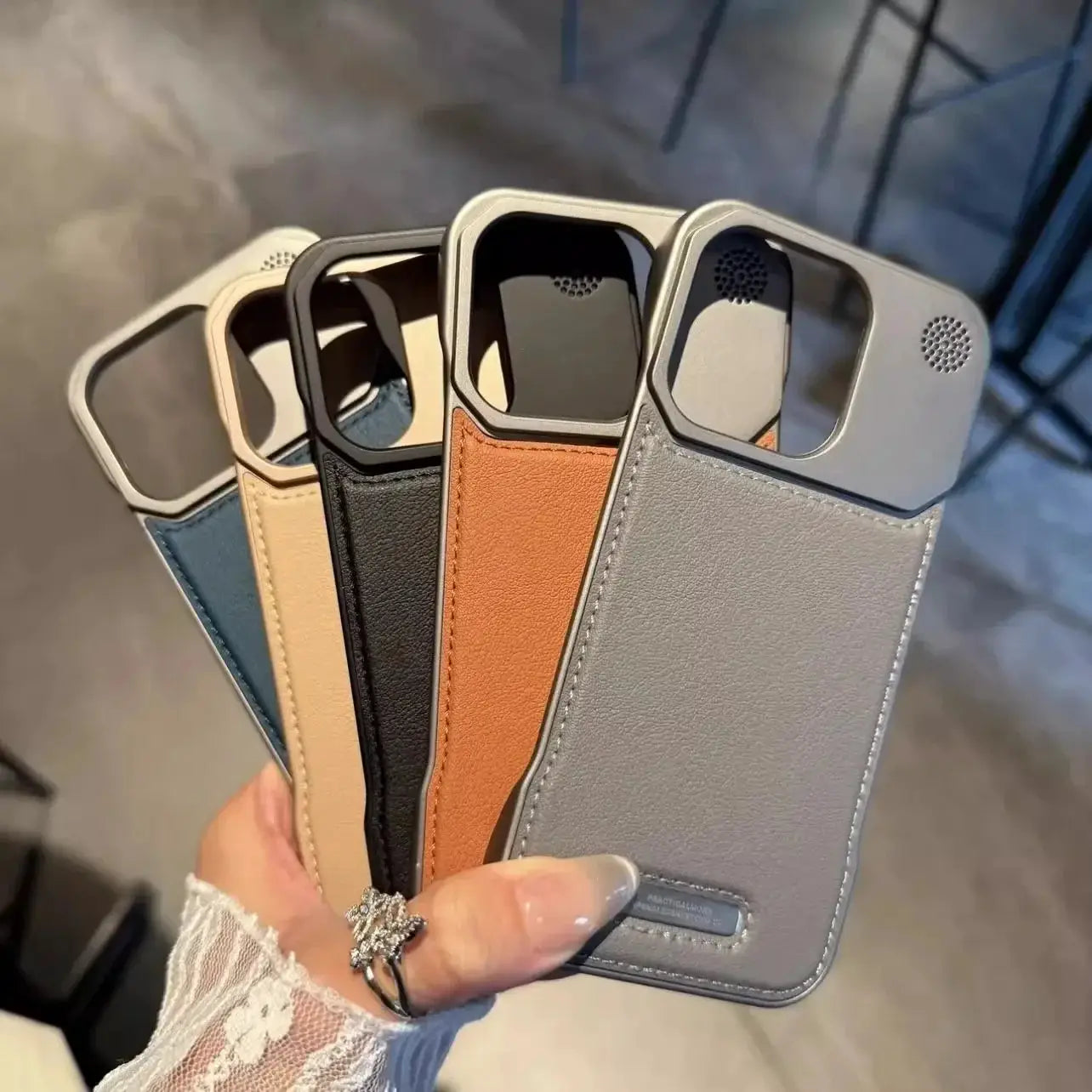 Business Aromatherapy Leather Case for iPhone 11 Pro Max to 17 Air MagSafe Frameless Armor